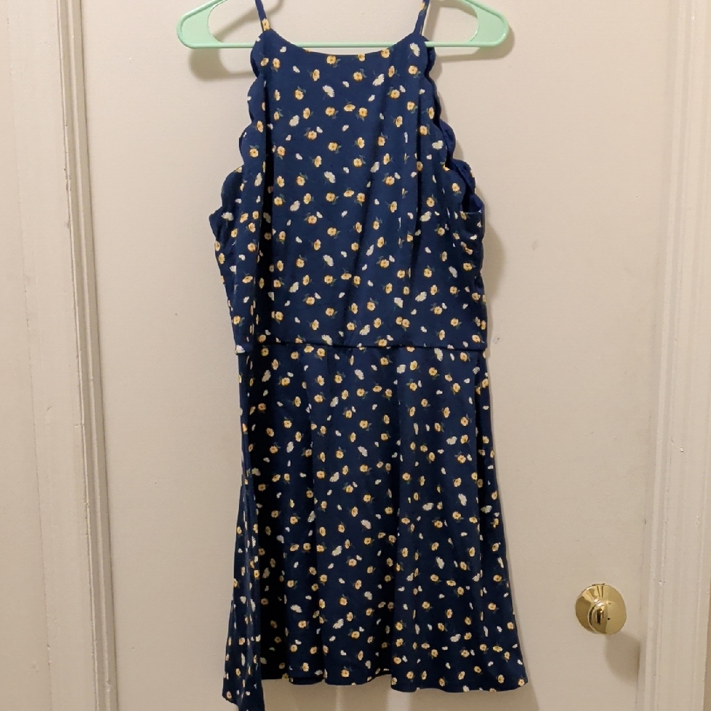 Charming Blue Floral Kids Dress